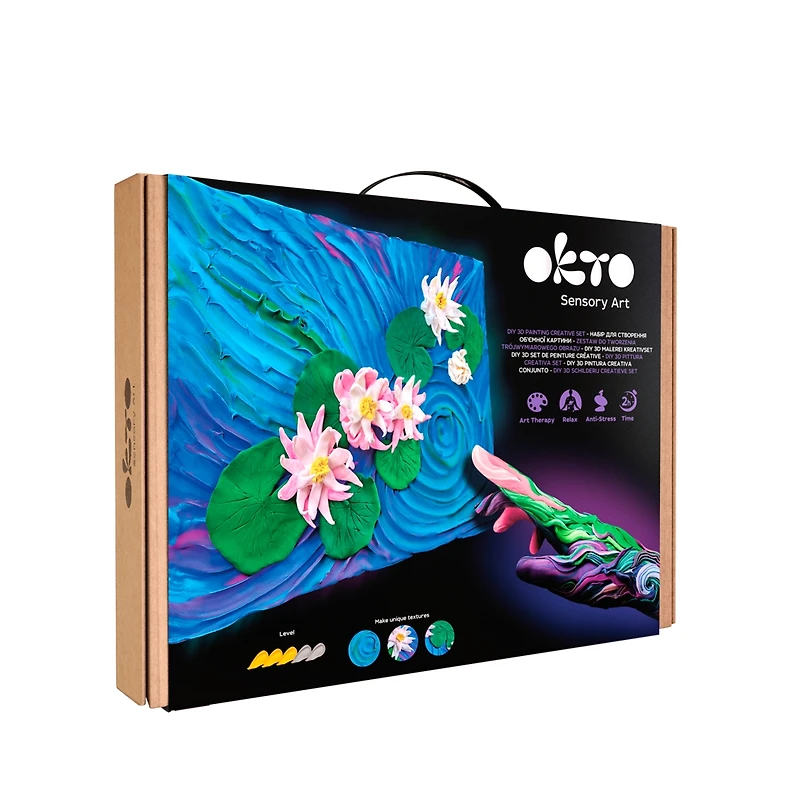 Okto Air-Dry Clay 3D Painting Kit – Water Lilies (11.8 x 15.7 in)