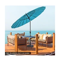 9 Feet Round Patio Umbrella with 18 Fiberglass Ribs