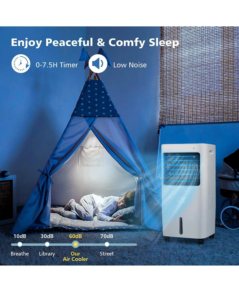 3-in-1 Evaporative Portable Air Cooler Fan with Remote Control