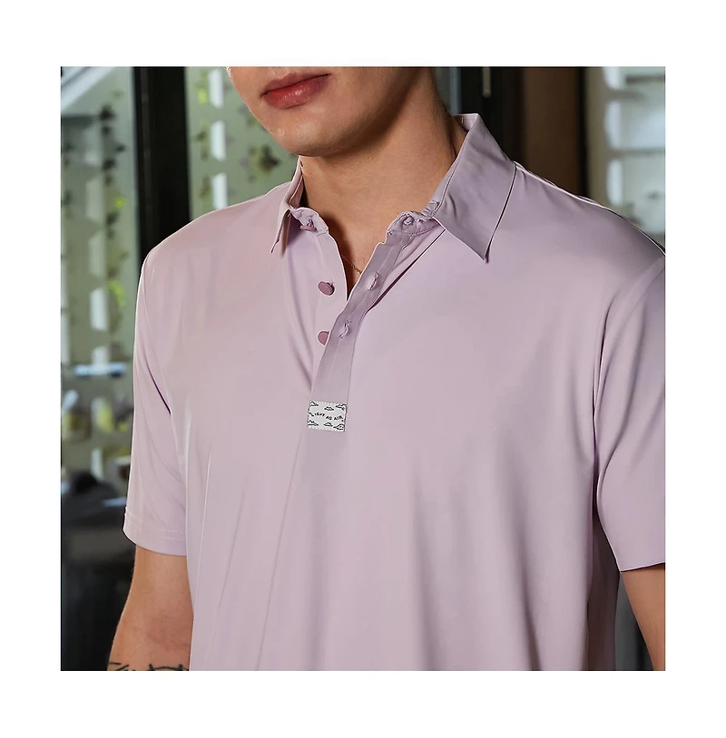 Campus Sutra Men's Lilac Seamless Solid Polo T-Shirt
