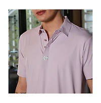 Campus Sutra Men's Lilac Seamless Solid Polo T-Shirt