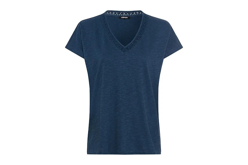 Olsen Women's Lace Trim V-Neck T-Shirt