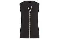 Olsen Women's Sleeveless Embroidered Detail Top
