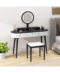 Makeup Vanity Table Set with Led Mirror and 3 Spacious Drawers