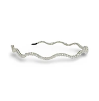 Wavy Beaded Headband - White