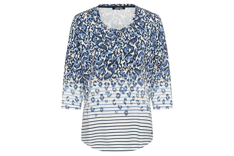 Olsen Women's Leo & Striped T-Shirt