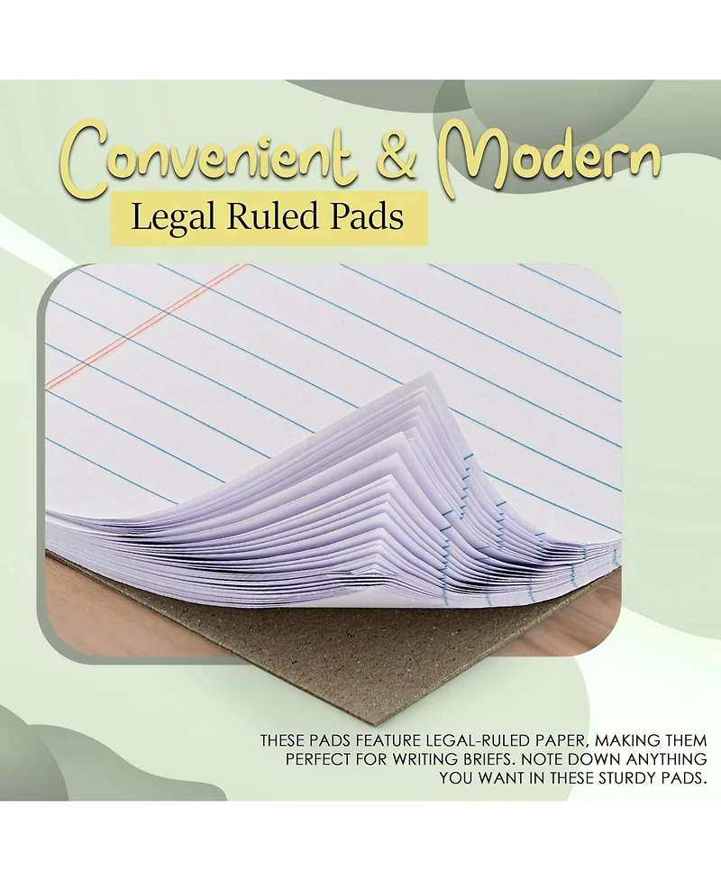 Jr. Legal pad, Small Note Pads Legal Ruled Writing Pad. Perforated Edge. 5" X 8" Canary Yellow, Universal, 50 sheets per Pad (Pack of 12)