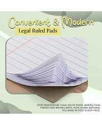 Jr. Legal pad, Small Note Pads Legal Ruled Writing Pad. Perforated Edge. 5" X 8" Canary Yellow, Universal, 50 sheets per Pad (Pack of 12)