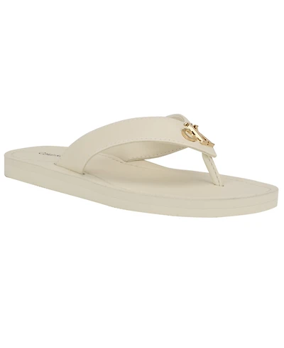Calvin Klein Women's Jaimze Logo Thong Sandals