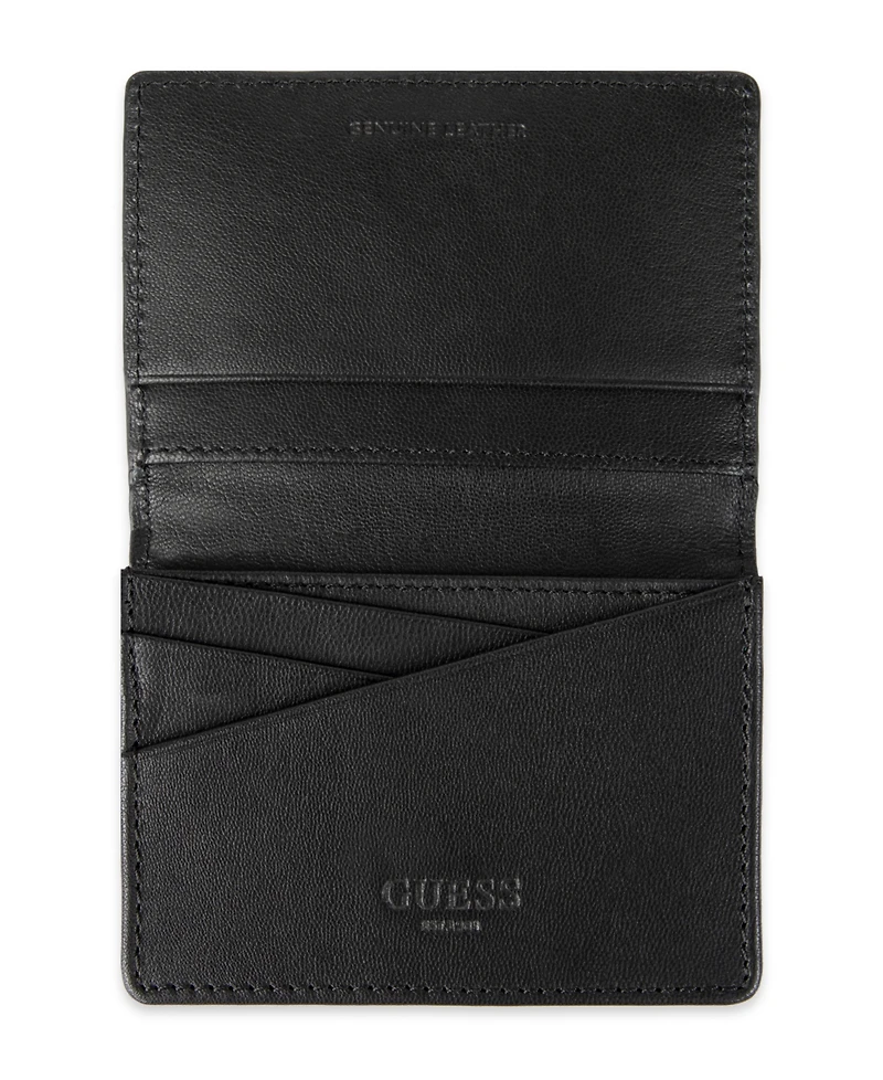 Guess Men's Rfid Tonal Gusset Card Case Wallet
