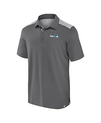 Fanatics Men's Heather Gray Seattle Seahawks Long Shot Polo Shirt