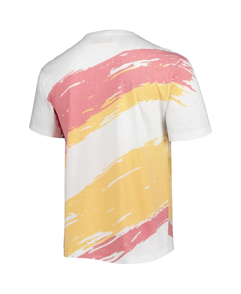 Mitchell & Ness Men's White Tuskegee Golden Tigers Paintbrush Sublimated T-Shirt