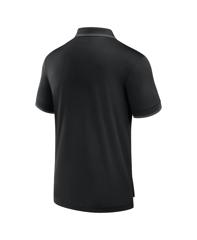 Fanatics Men's Black Pittsburgh Penguins Front Office Pique Polo Shirt