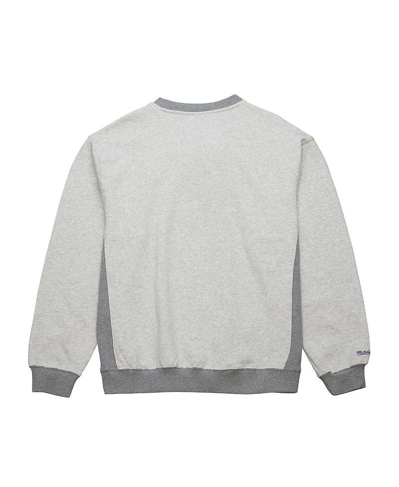 Mitchell & Ness Men's Heather Gray Los Angeles Lakers Vintage Logo Pullover Sweatshirt