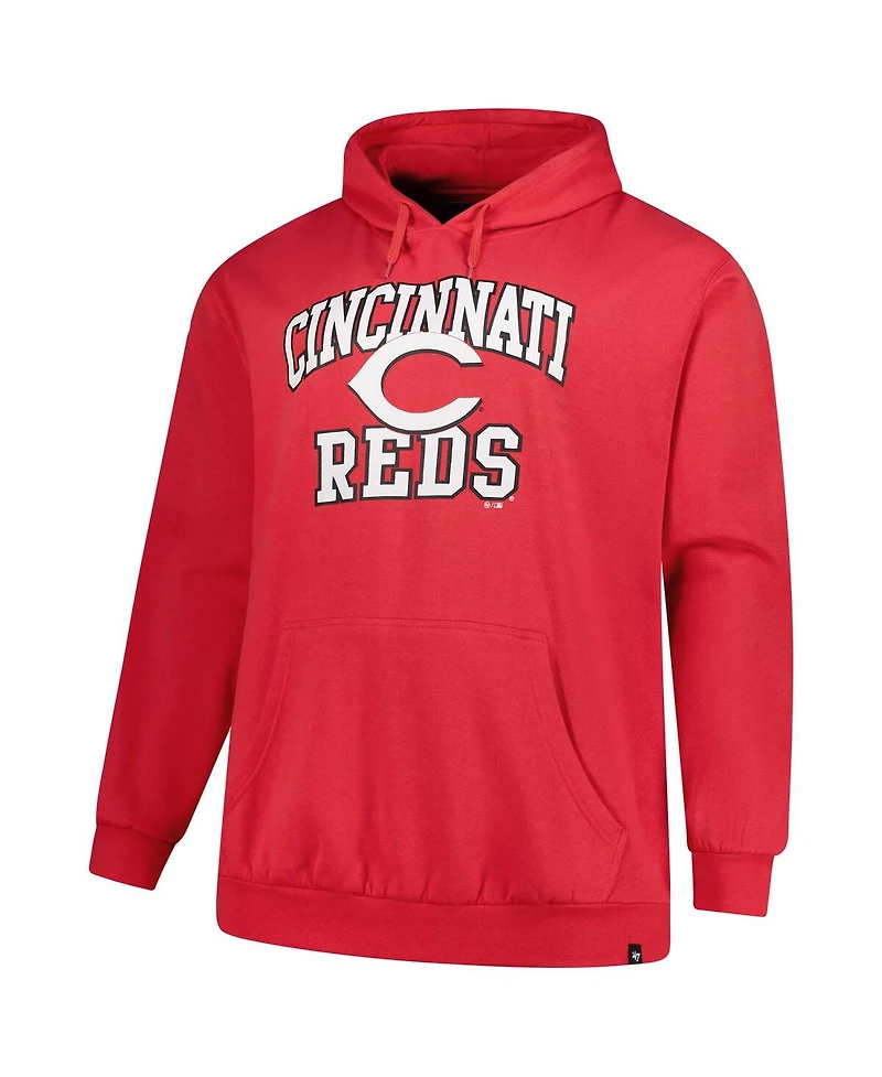 '47 Brand Men's Red Cincinnati Reds Big Tall Velocity Fleece Pullover Hoodie