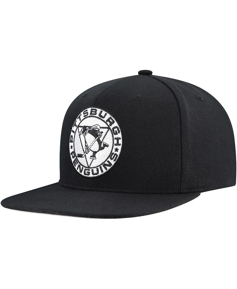 Mitchell & Ness Men's Black Pittsburgh Penguins Team Snapback Hat