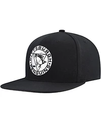 Mitchell & Ness Men's Black Pittsburgh Penguins Team Snapback Hat