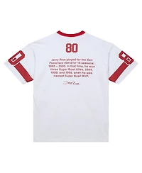 Mitchell & Ness Men's Jerry Rice White San Francisco 49ers Name Number Team Origins Vintage Logo T-Shirt
