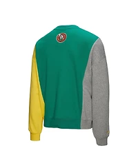 Mitchell & Ness Men's and Women's Kelly Green Boston Celtics Hardwood Classics Split 3 Pullover Sweatshirt