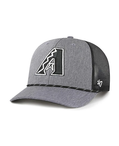 '47 Brand Men's Charcoal Arizona Diamondbacks Carbon Rope Trucker Adjustable Hat