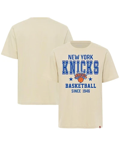 Sportiqe Men's and Women's Cream New York Knicks Duke Premium T-Shirt