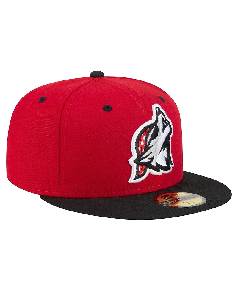 New Era Men's Red/Black Erie SeaWolves Authentic Collection 59FIFTY Fitted Hat