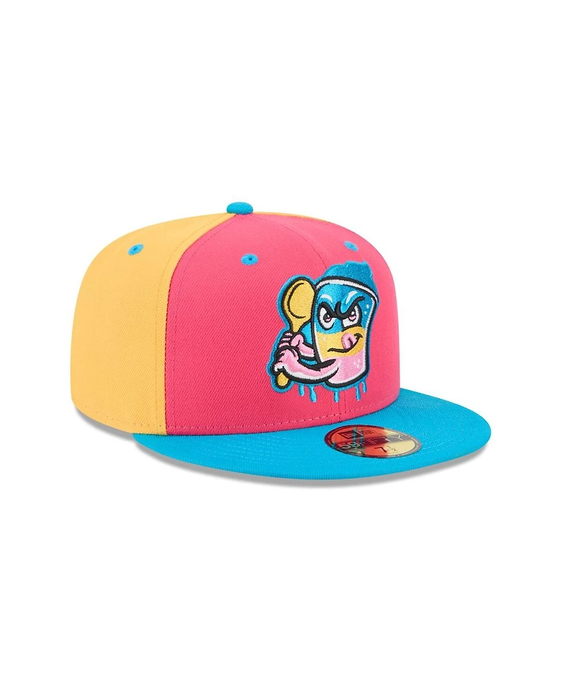 New Era Men's Pink Jacksonville Jumbo Shrimp Theme Nights 59FIFTY Fitted Hat
