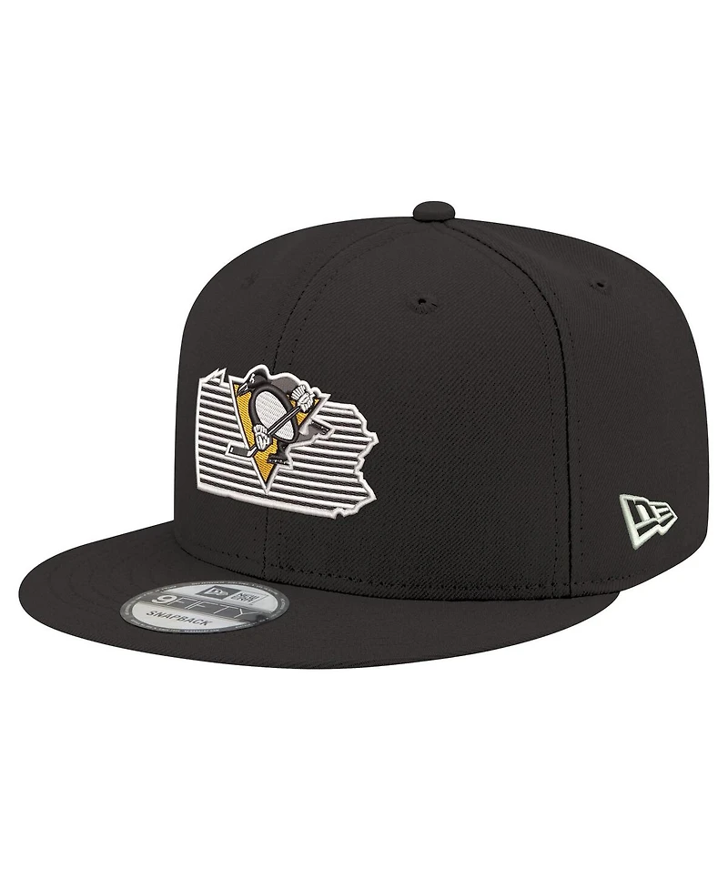New Era Men's Black Pittsburgh Penguins State Pride 9FIFTY Snapback Hat
