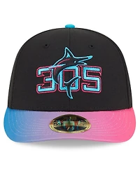 New Era Men's Black/Pink Miami Marlins 2025 City Connect Low Profile 59FIFTY Fitted Hat