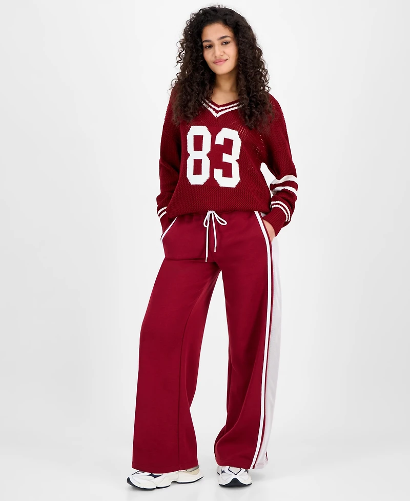 Madden Girl Juniors' High-Rise Athletic Fleece Pants