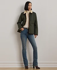 Lauren Ralph Women's Faux-Sherpa-Collar Quilted Coat