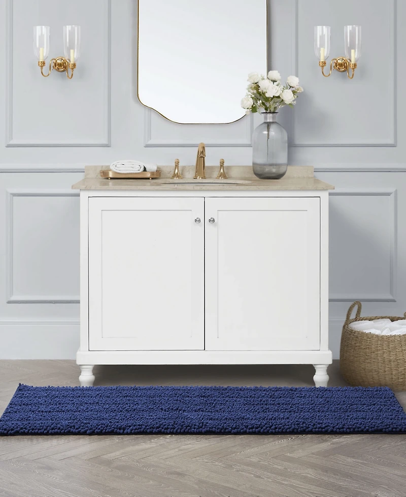 Laura Ashley Astor Chenille Bath Mat, 24" x 60"