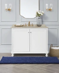 Laura Ashley Astor Chenille Bath Mat, 24" x 60"