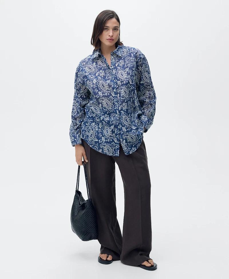 Mango Women's Printed Cotton Shirt