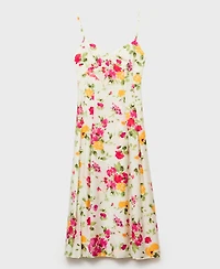 Mango Women's Floral Print Flared Dress