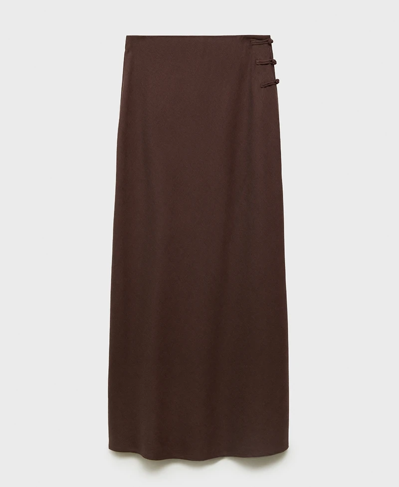 Mango Women's Linen-Blend Straight Skirt