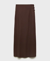 Mango Women's Linen-Blend Straight Skirt