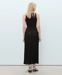 Mango Women's Combined-Fabric Long Dress