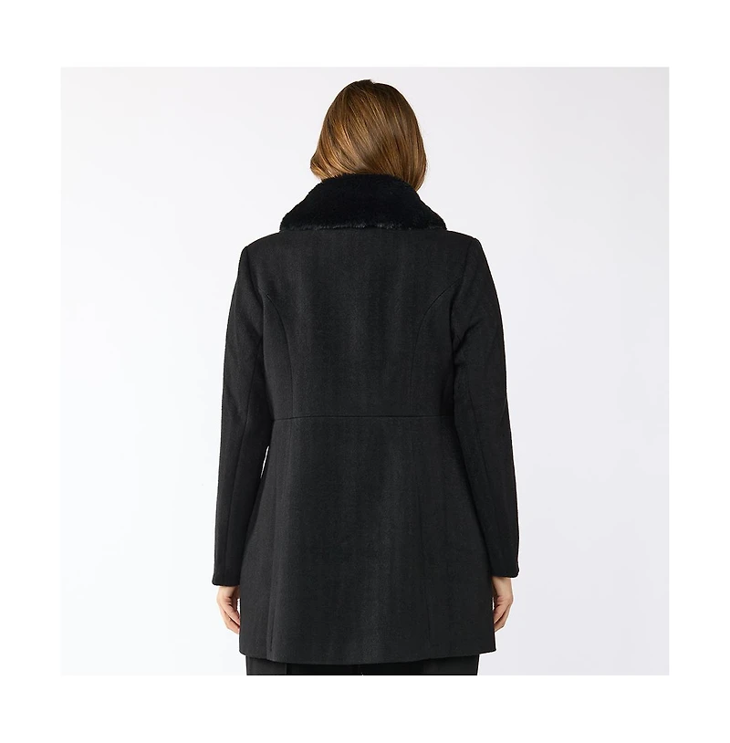 Estelle Darlington Black Fur Collar Coat