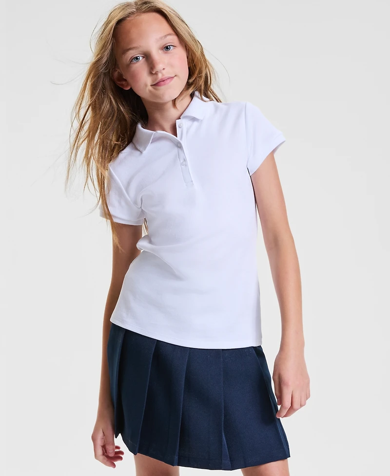Nautica Big Girls Short Sleeve Interlock Polo Shirt