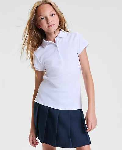Nautica Big Girls Short Sleeve Interlock Polo Shirt