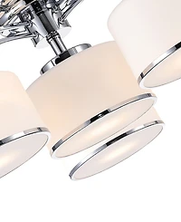 Cwi Lighting 28" Metal Frosted 4 Light Drum Shade Flush Mount
