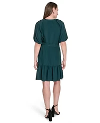Tommy Hilfiger Women's Puff-Sleeve Fit & Flare Dress