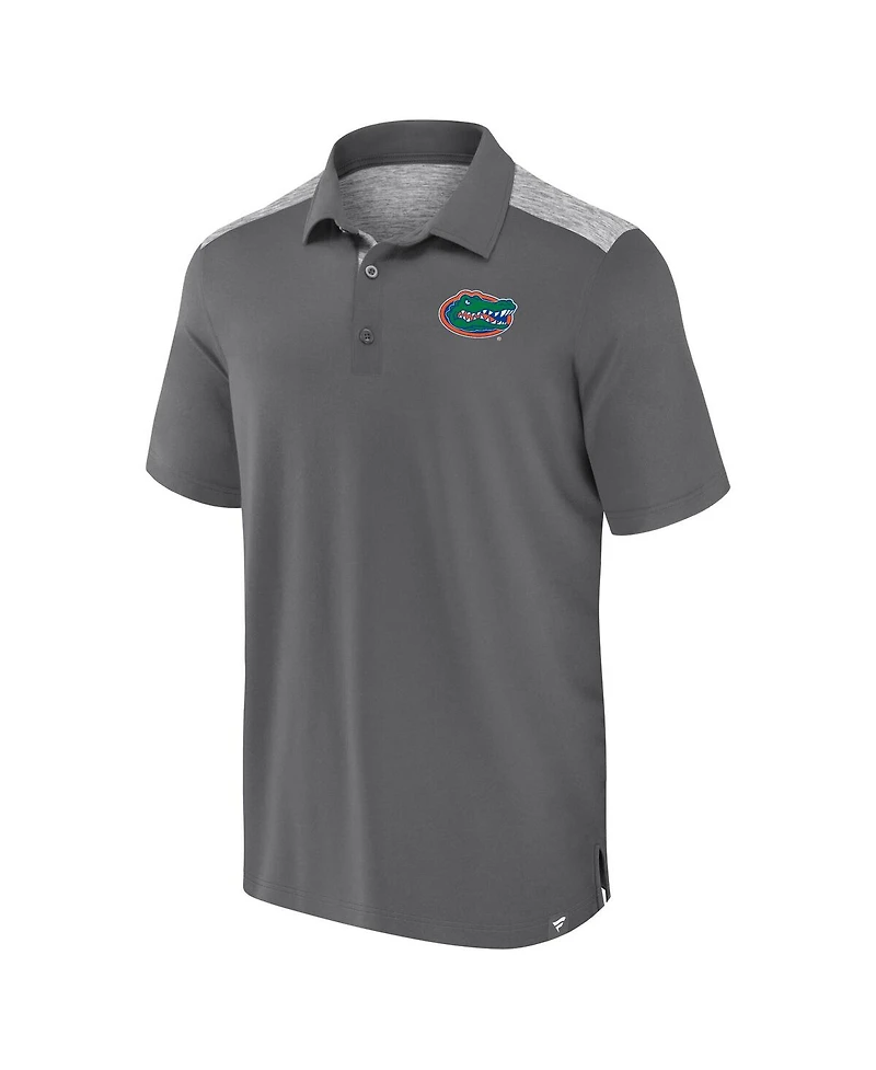 Fanatics Men's Gray Florida Gators Iconic Brushed Blocked Polo Shirt