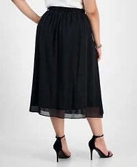 Kasper Plus Pleated-Front Midi Skirt