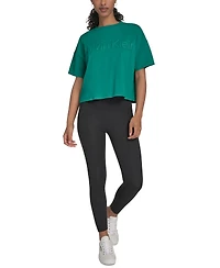 Calvin Klein Performance Women's Cotton Raised Logo Cropped T-Shirt