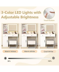Vanity Dressing Table and Chair Set with Mirror and Lights
