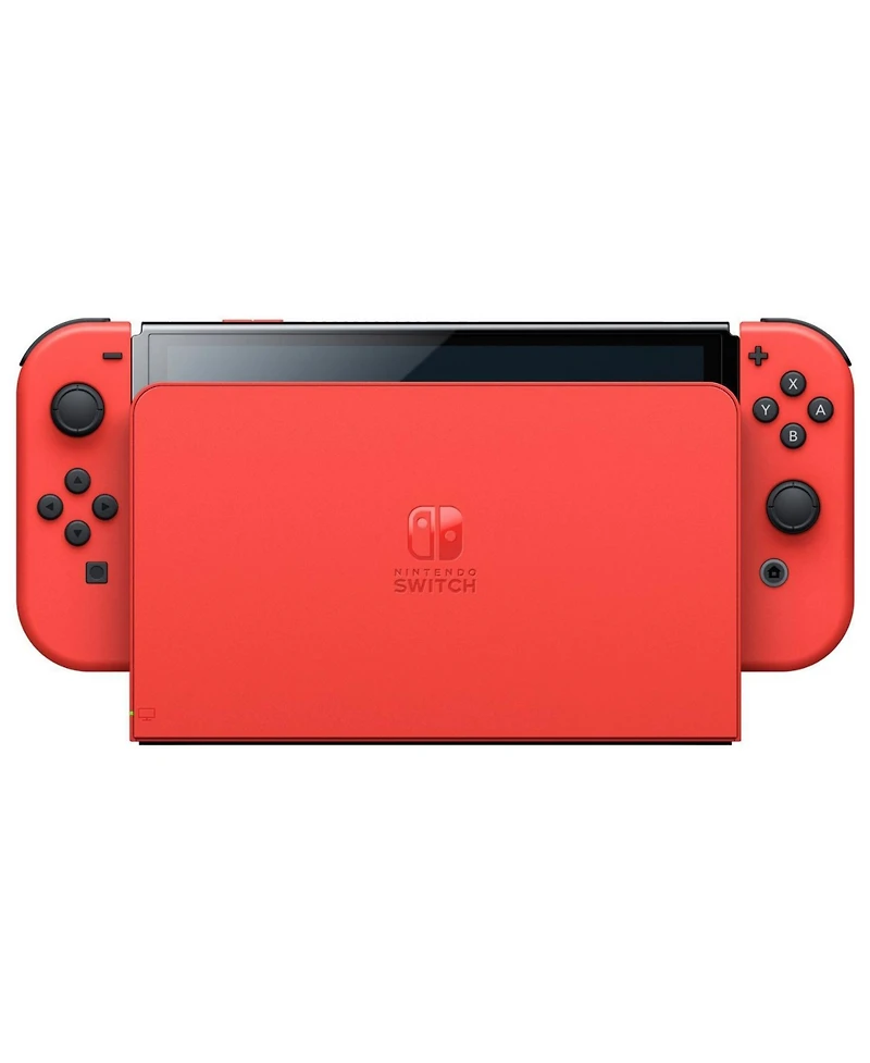 Nintendo Switch Oled Mario Red Edition with MightySkins Console and Controller Skin Voucher and Year Cps Extended Warranty