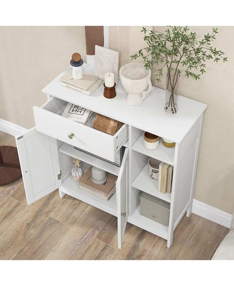 Freestanding Kitchen Cupboard Storage Organizer with 1 Large Drawer