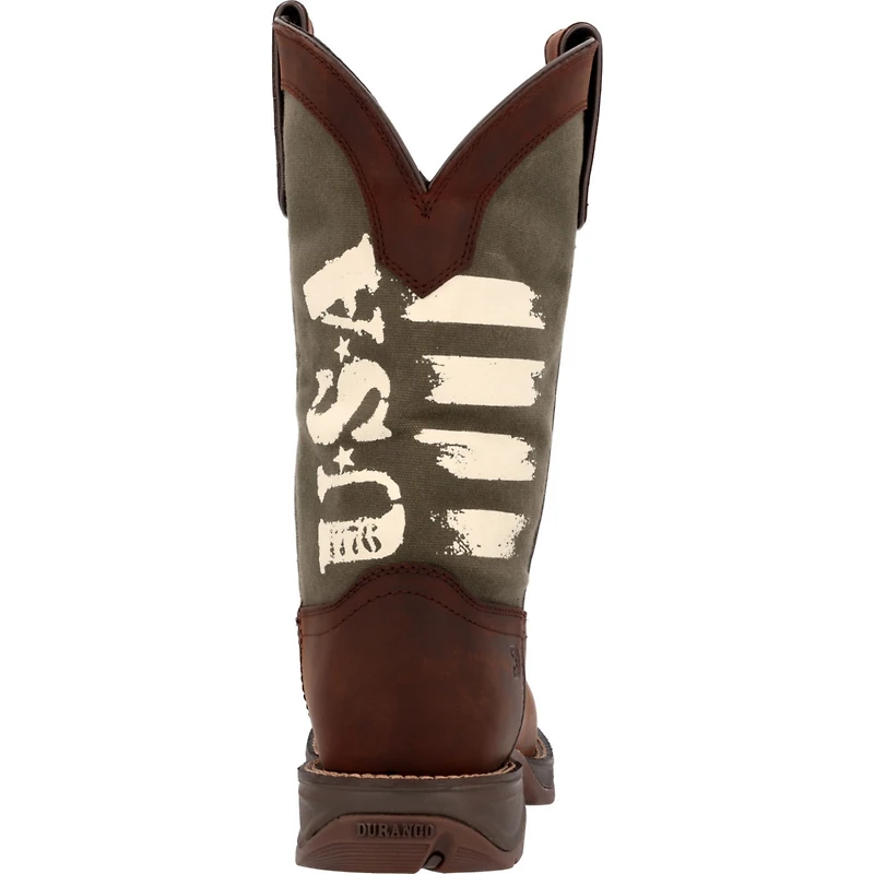 Durango Men's Rebel by Army Green Usa Print Western Boot